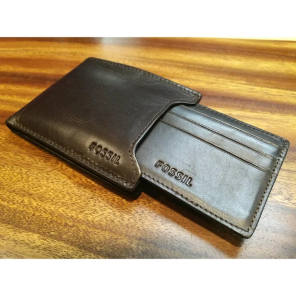 Fossil Men's Derrick Leather Bifold Sliding with Removable Card Case Wallet